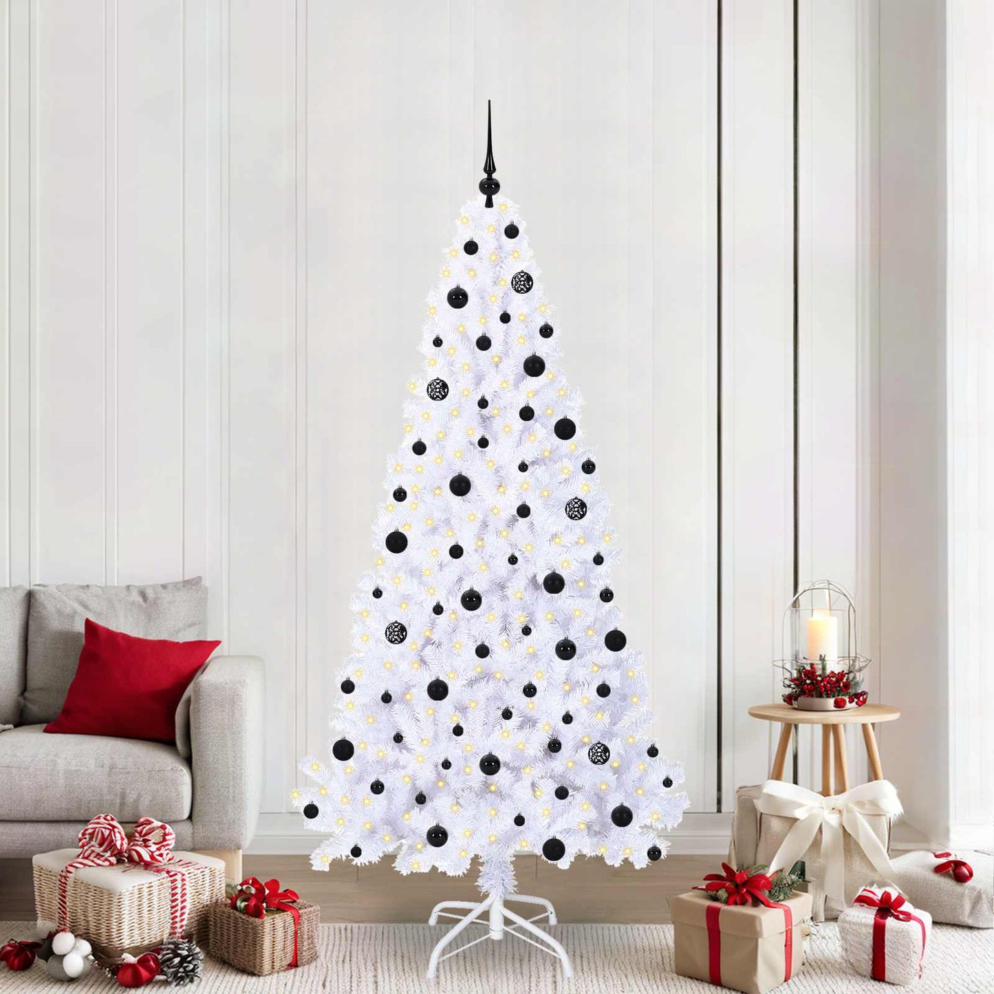Vidaxx árbol de Navidad artificial con 300 LED blanco 210 cm PVC y acero