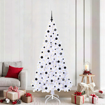 Vidaxl kunstkerstboom met 300 led wit 210 cm pvc en staal