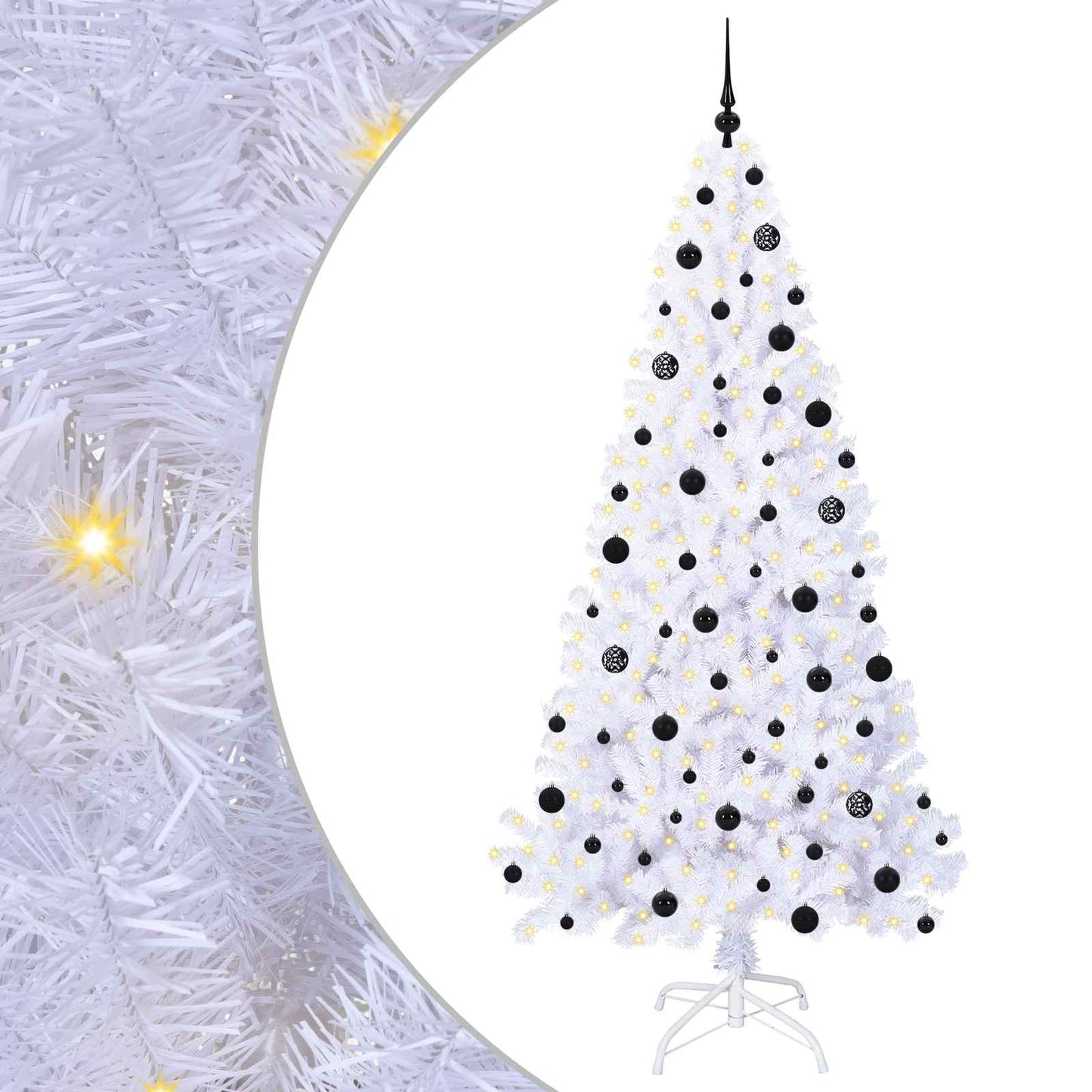 Vidaxx árbol de Navidad artificial con 300 LED blanco 210 cm PVC y acero