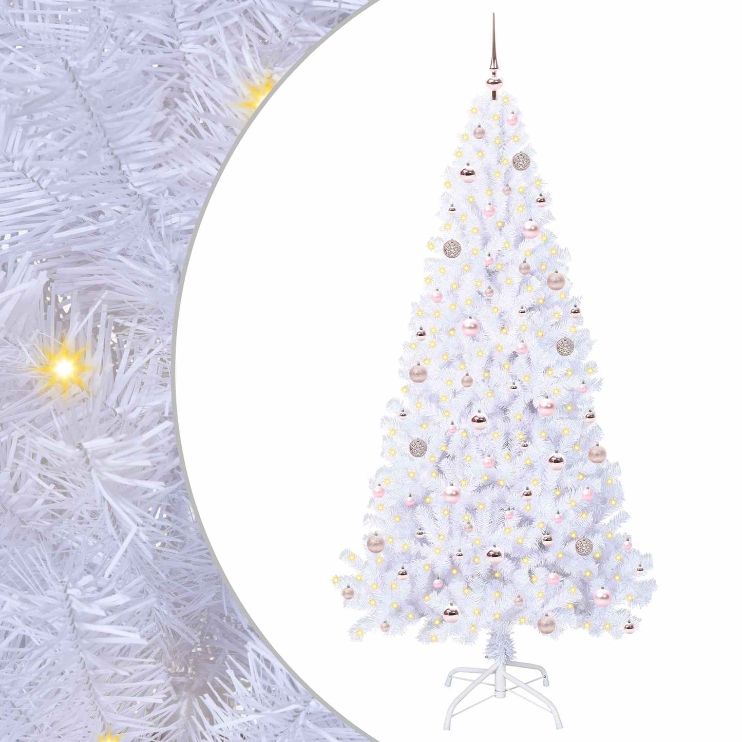 Vidaxx árbol de Navidad artificial con 300 LED blanco 210 cm PVC y acero