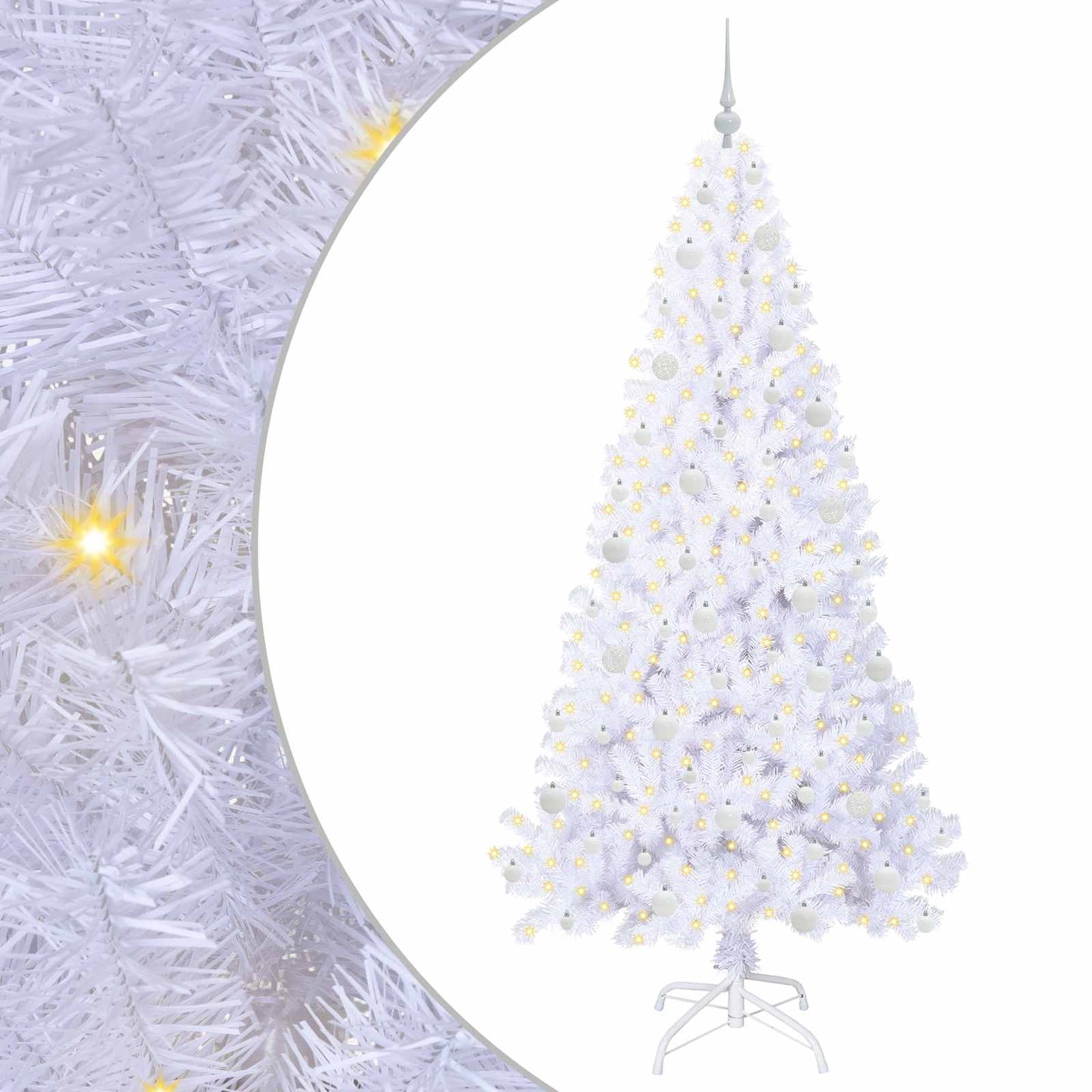 Vidaxx árbol de Navidad artificial con 300 LED blanco 210 cm PVC y acero