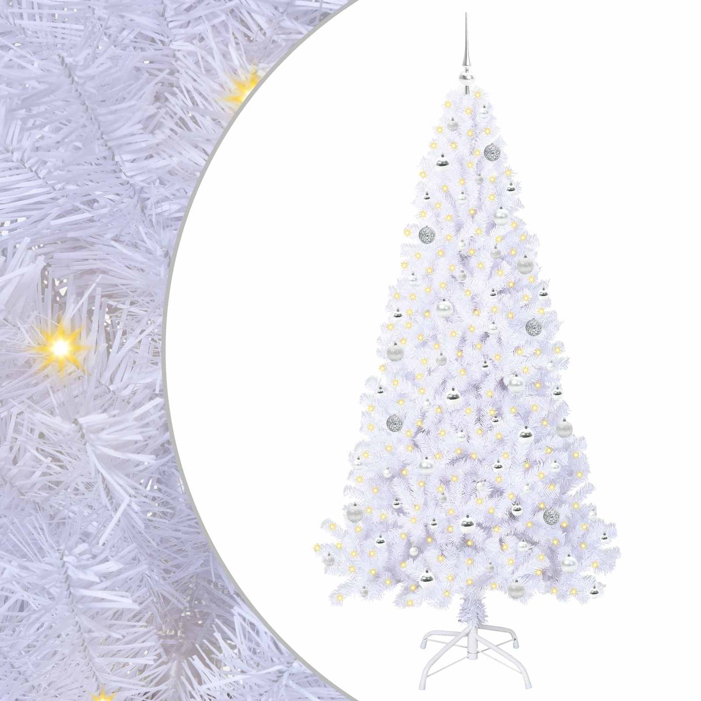 Vidaxx árbol de Navidad artificial con 300 LED blanco 210 cm PVC y acero
