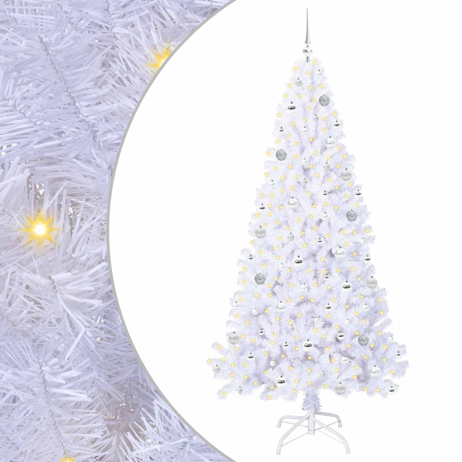 Vidaxx árbol de Navidad artificial con 300 LED blanco 210 cm PVC y acero