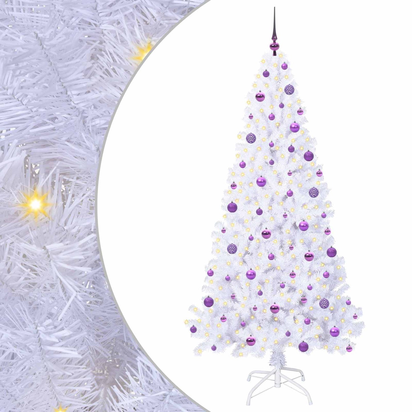 Vidaxx árbol de Navidad artificial con 300 LED blanco 210 cm PVC y acero