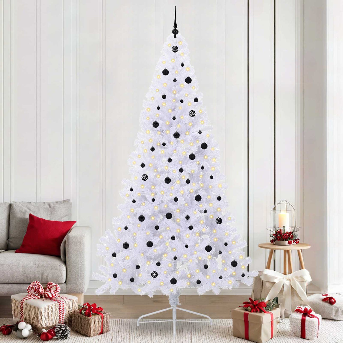Vidaxx árbol de Navidad artificial con 300 LED blanco 240 cm PVC y acero