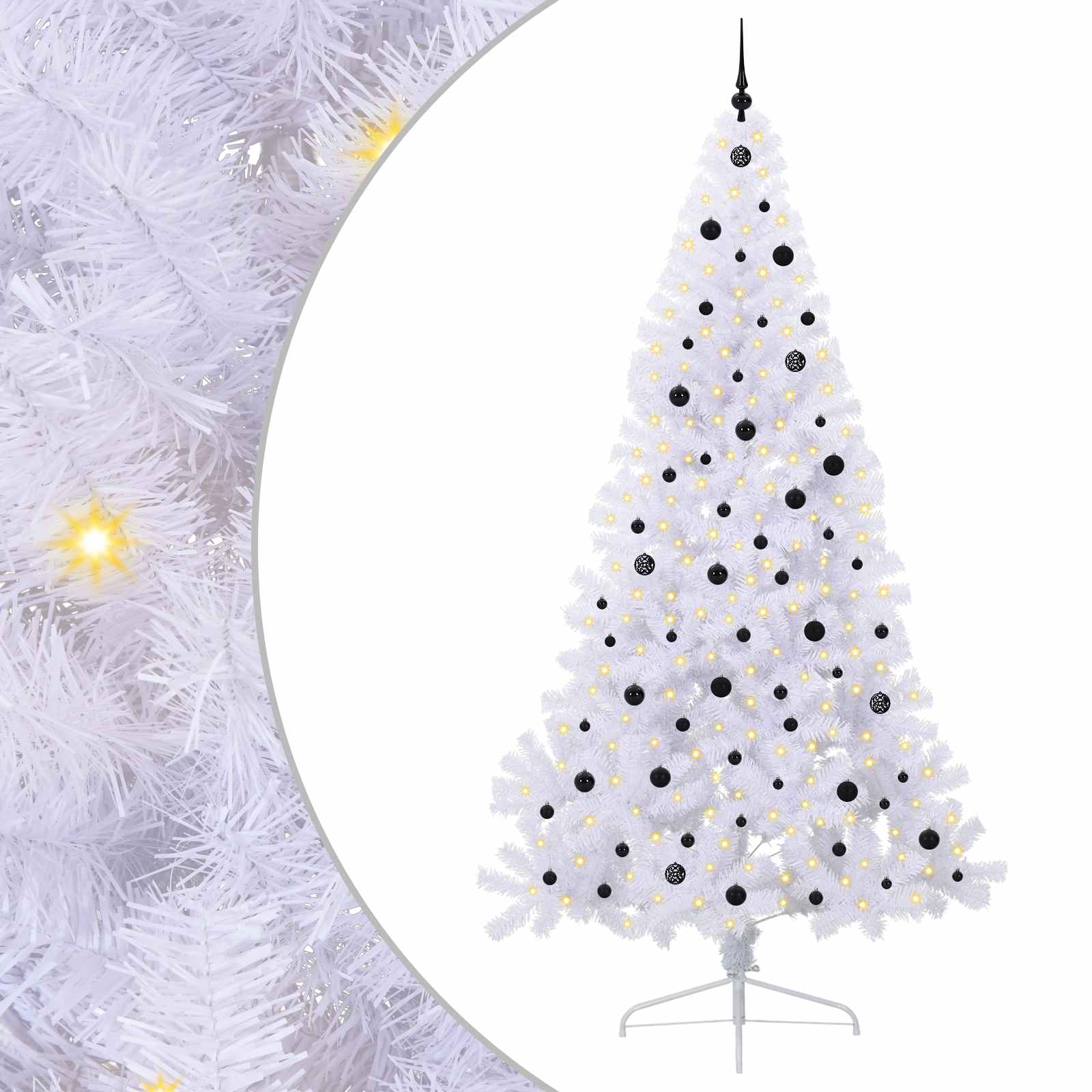 Vidaxl kunstkerstboom met 300 led wit 240 cm pvc en staal