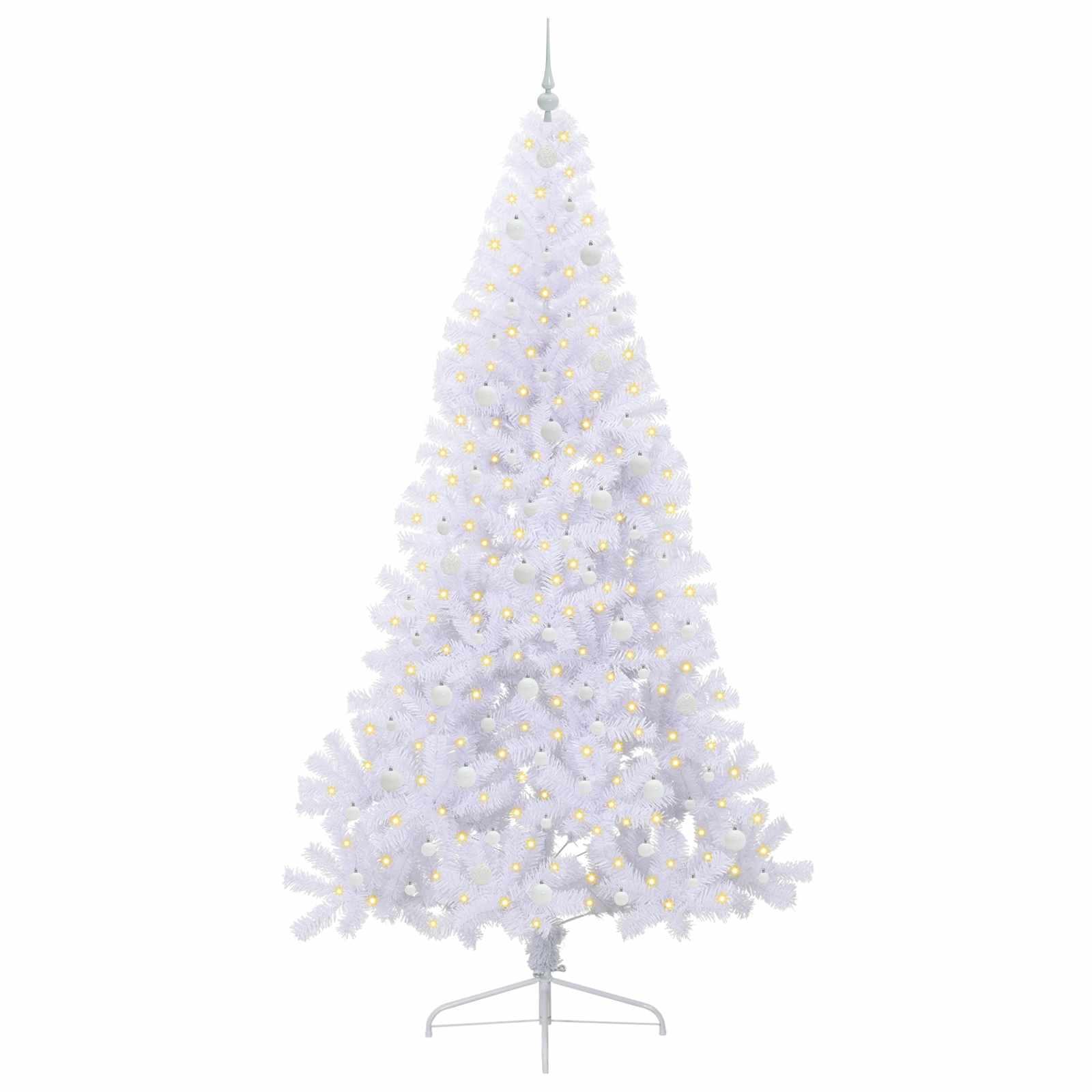 Vidaxl kunstkerstboom met 300 led wit 240 cm pvc en staal