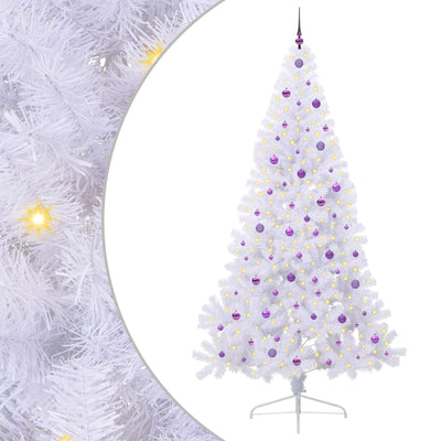 Vidaxl kunstkerstboom met 300 led wit 240 cm pvc en staal