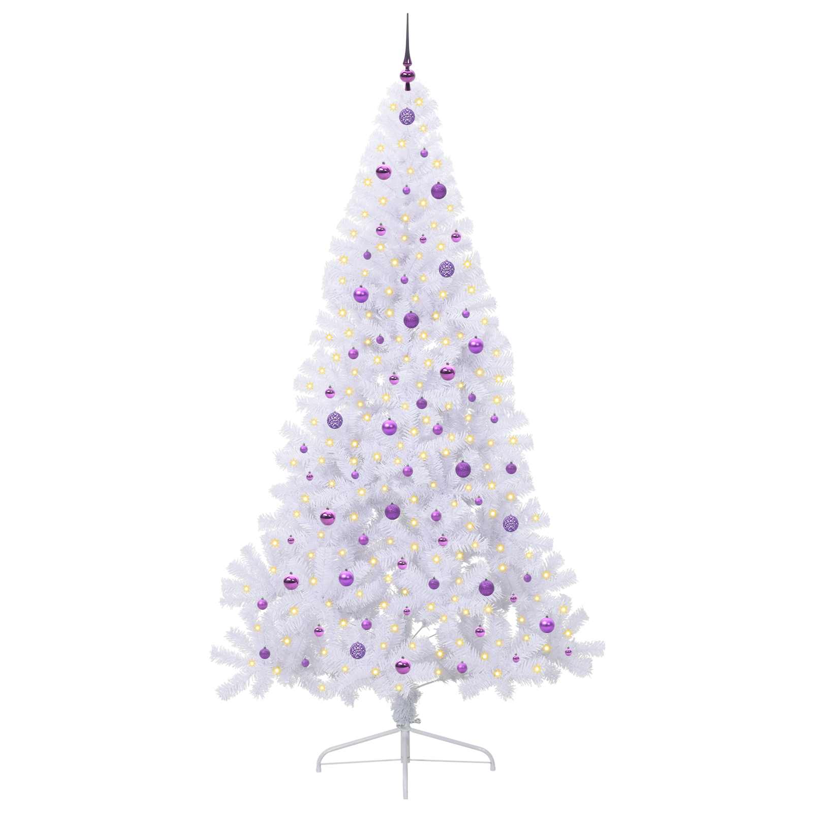 Vidaxl kunstkerstboom met 300 led wit 240 cm pvc en staal