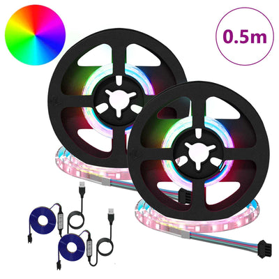 Striscia LED Vidaxxl 2 pezzi nera e trasparente 250 mm rame e plastica