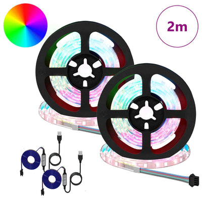 Striscia LED Vidaxxl 2 pezzi nera e trasparente 1000 mm rame e plastica