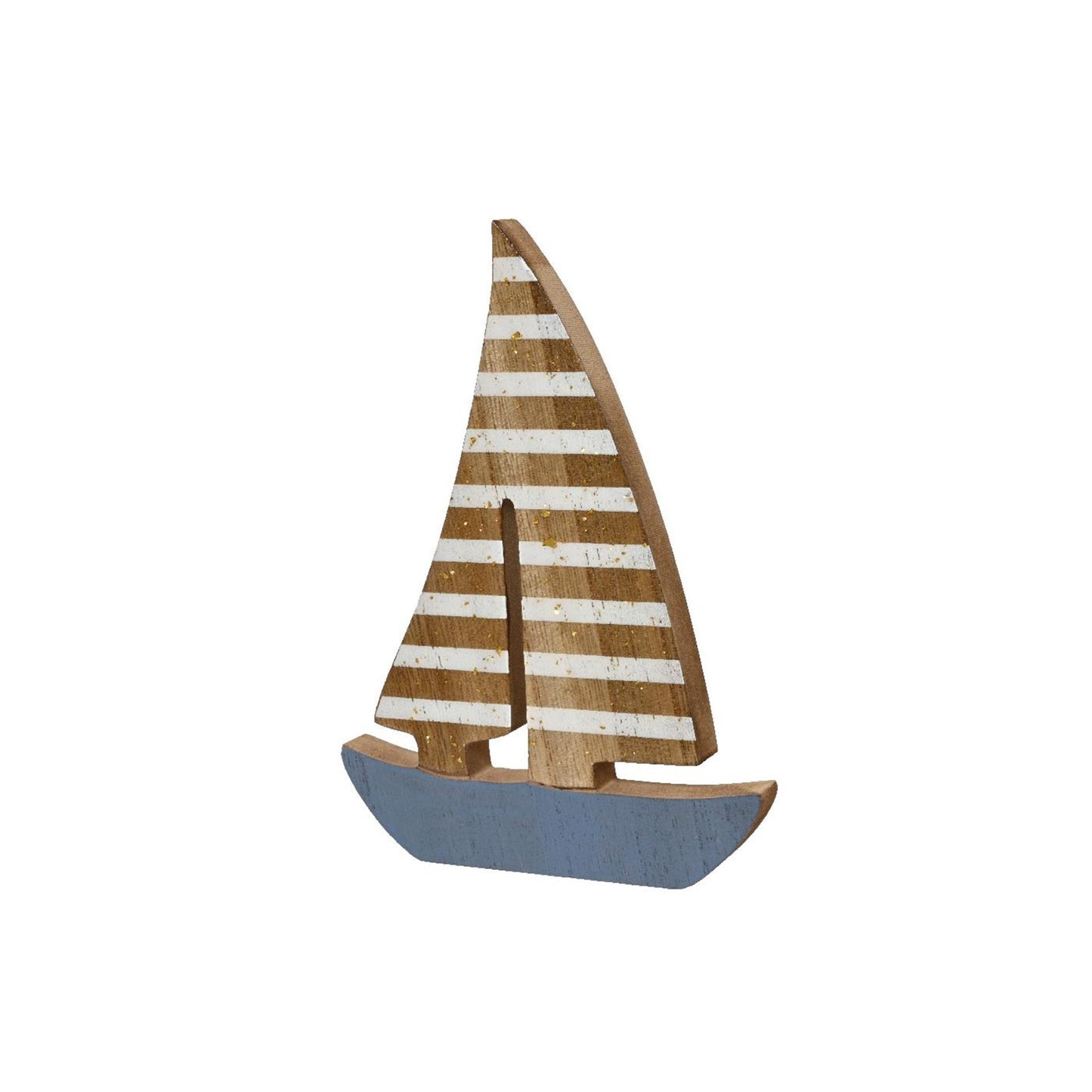 Decoris decoratie boot hout 1,5x13x18cm