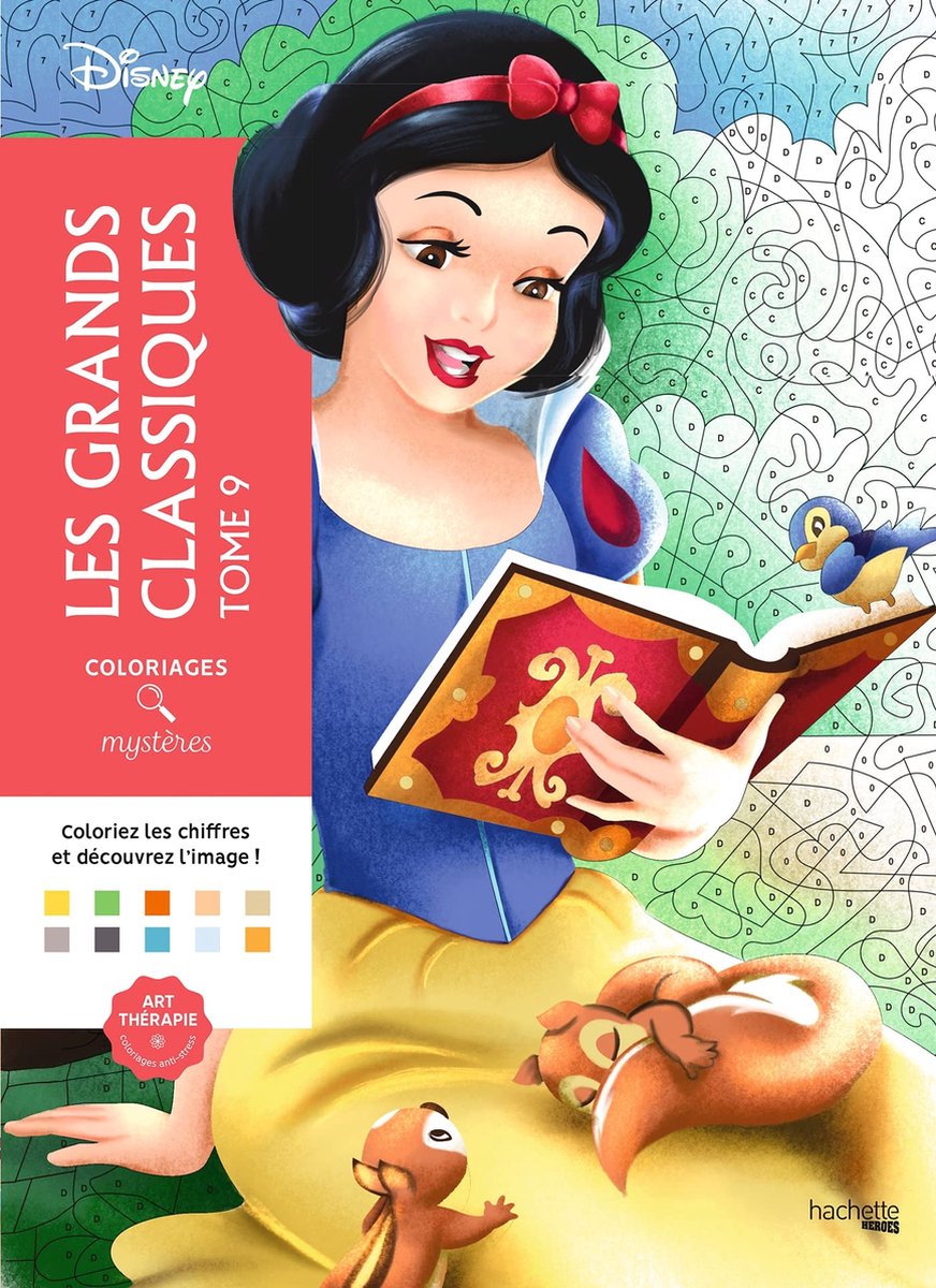 Hachette eroi coloriages mystères disney les grands classiques 9 - libro da colorare per numero