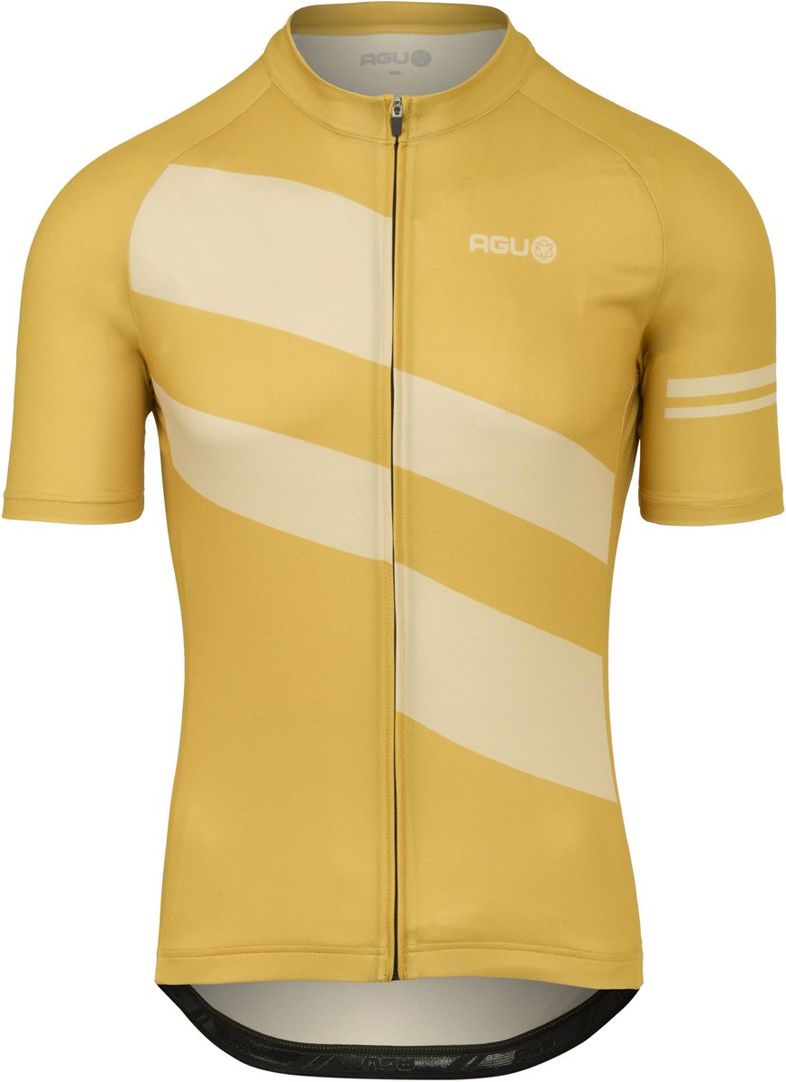 Camiseta ciclista rayas diagonales esencial hombre amber haze