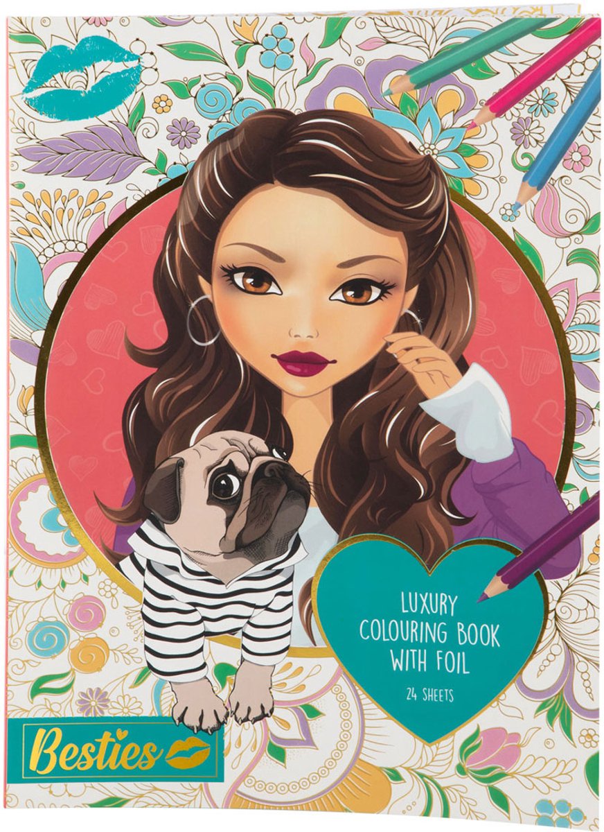 Libro da colorare di lusso besties con foglio A4
