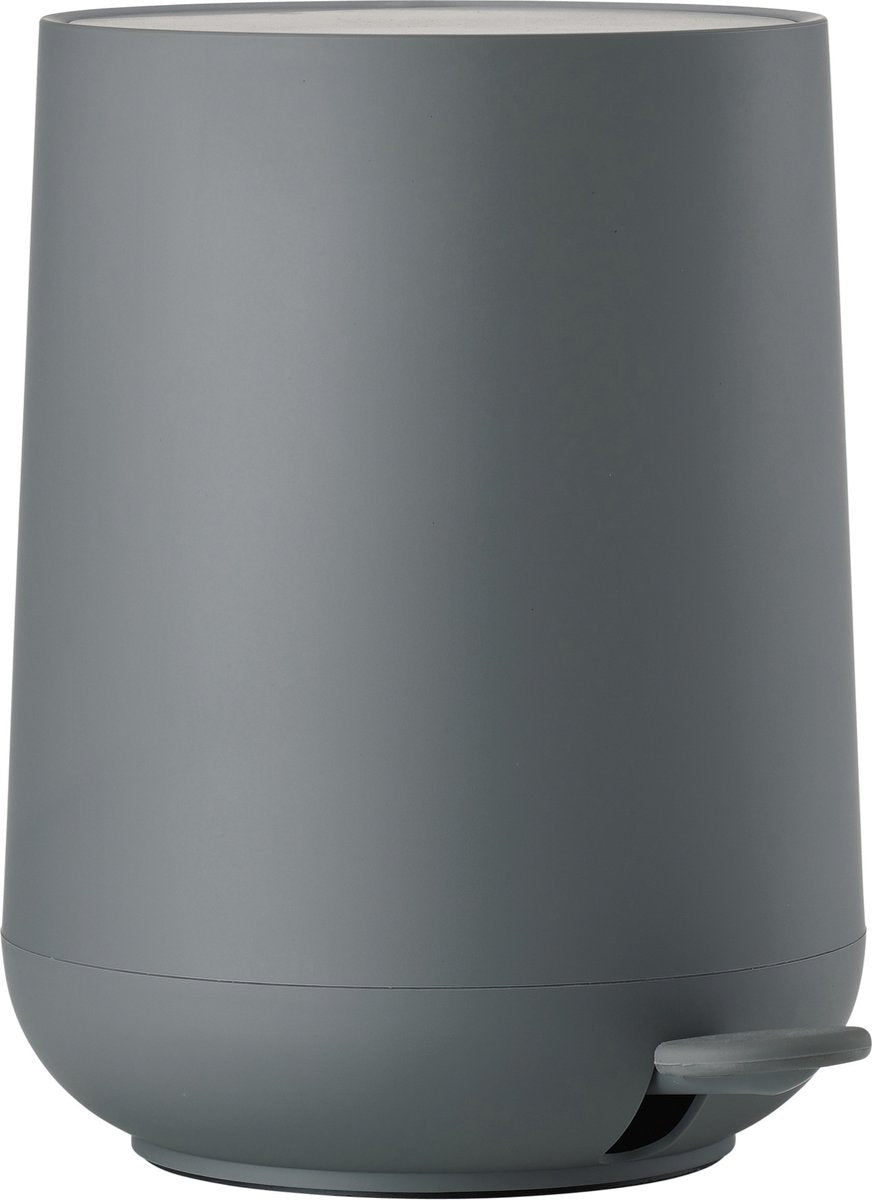 Zone denmark nova pedal bin - waste bin bathroom soft close - small waste bin - toilet bathroom accessories - plastic - 5 liters - 29 x 23 cm - gray