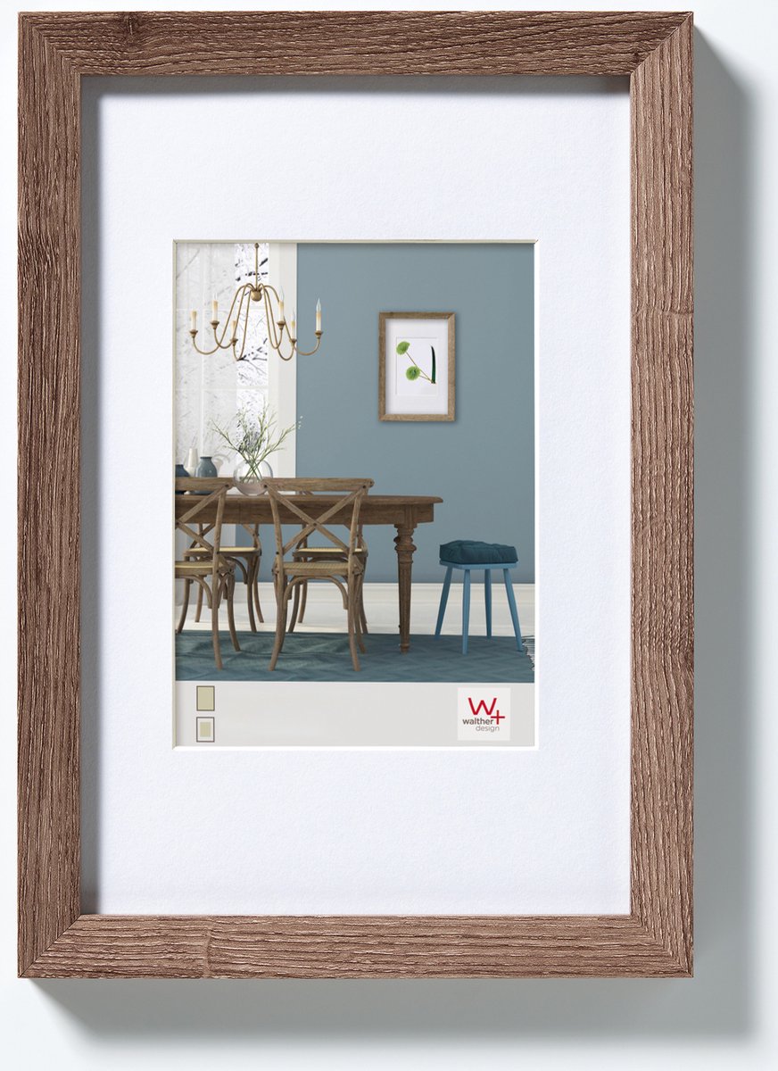 Walther fiorito - cornice in legno mdf - misura foto 30x45 cm - noce