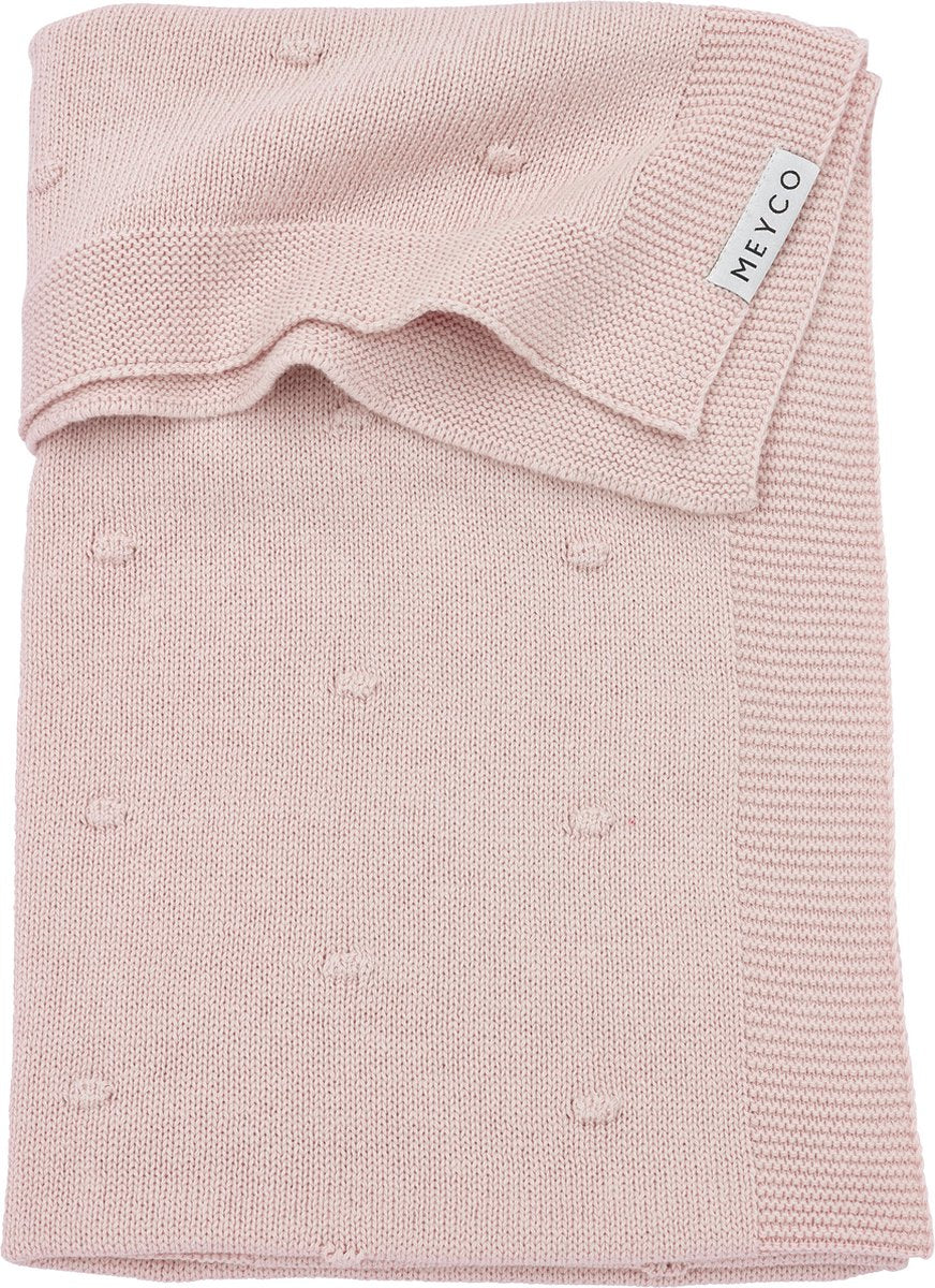 Coperta per culla Meyco Baby Mini Nodi - rosa tenue - 75x100 cm - 1.0 tog