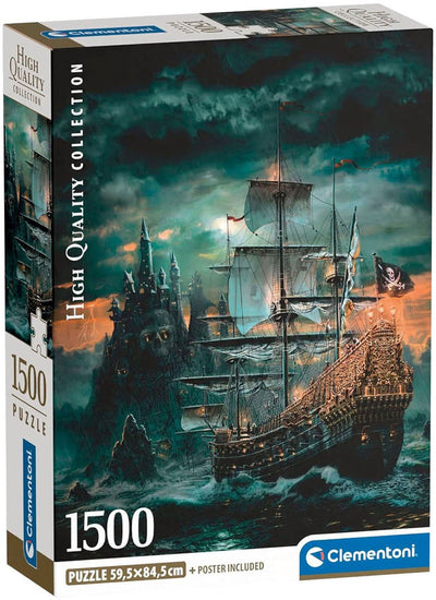 Clementoni - puzzle - 1500 pezzi - nave pirata - puzzle per adulti