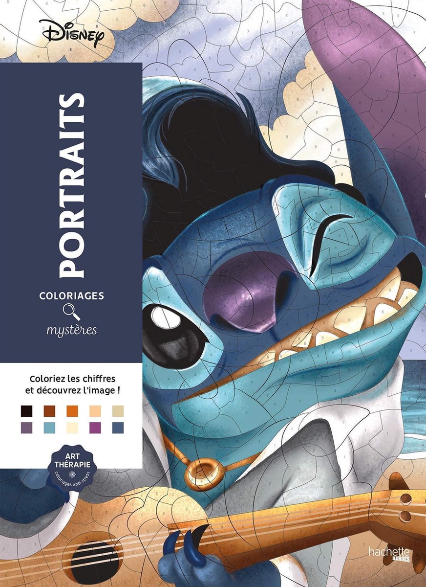 Hachette héroes coloriages mystères retratos de disney