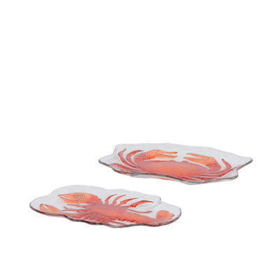 Decoris plate sea animal glass 17.5x26.5x2.5cm
