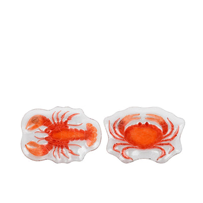 Decoris plate sea animal glass 17.5x26.5x2.5cm