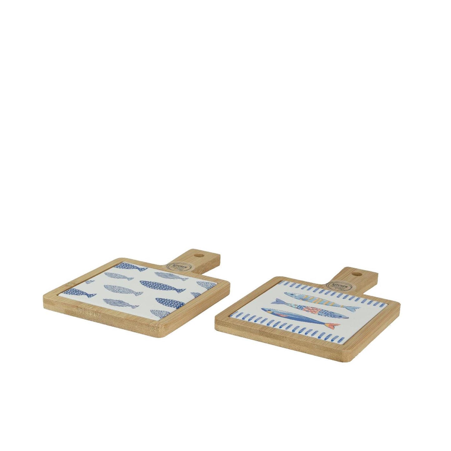 Tabla de cortar Decoris con pez porcelana 18x12x1cm