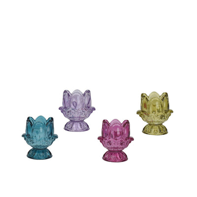 Decoris theelichthouder tulp glas ø7,7xh8,3cm