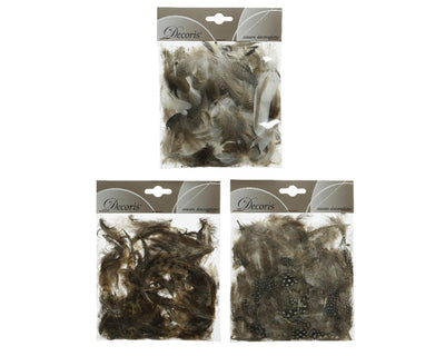 Decoris feathers in a bag, natural