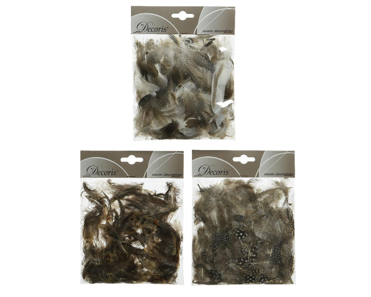 Plumas decoris en bolsa, natural.