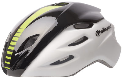 PolispGoudt Helm Aero Road Mat Gloss bianco Giallo M 55-58 cm