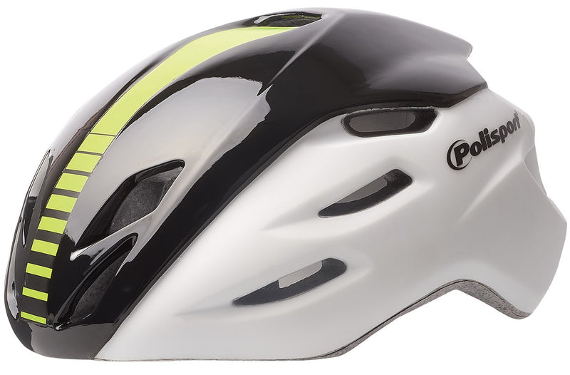 Polisport Helmet Aero Road Shine bianco Shine nero Giallo M 55-58 cm