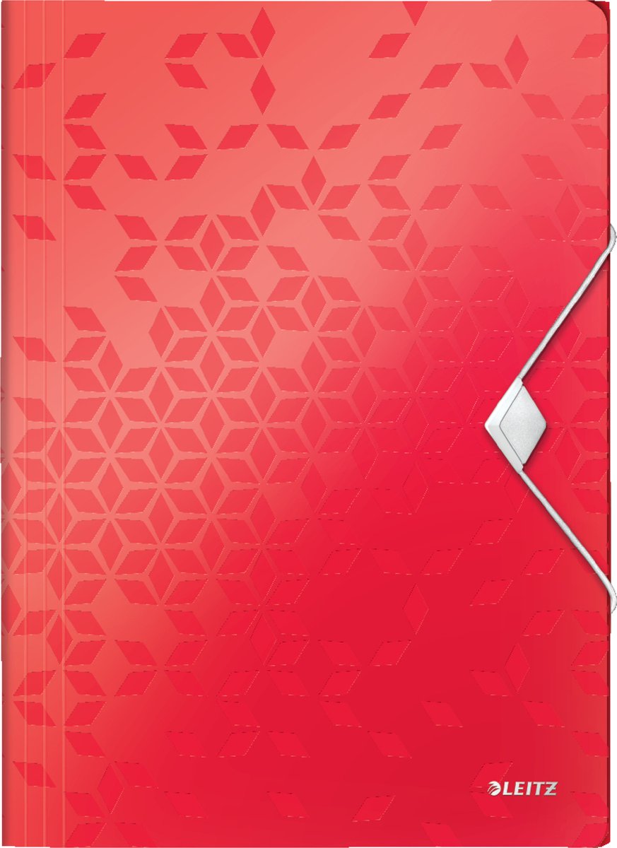 Carpeta elasto de plástico wow de Leitz para documentos A4 - Carpeta de 3 solapas para 150 hojas - roja