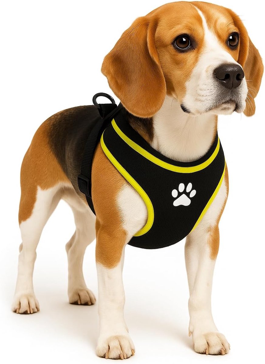 Arnés para perros Flamingo – arnés para perros – arnés para perros antitirones – arneses para perros – arnés para perros antitirones – step go tasha – negro – talla m – a:53cm w:65-75cm x 20mm x 5mm
