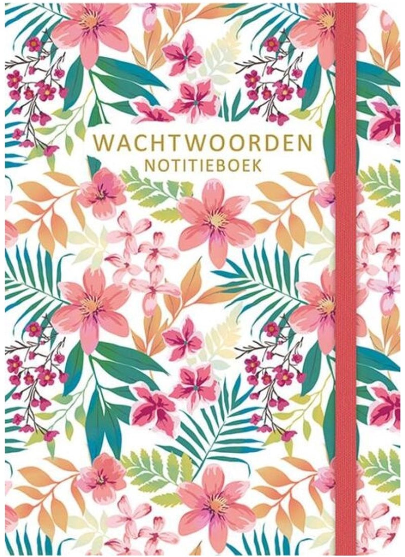 Cuaderno de contraseñas de papelería - flores