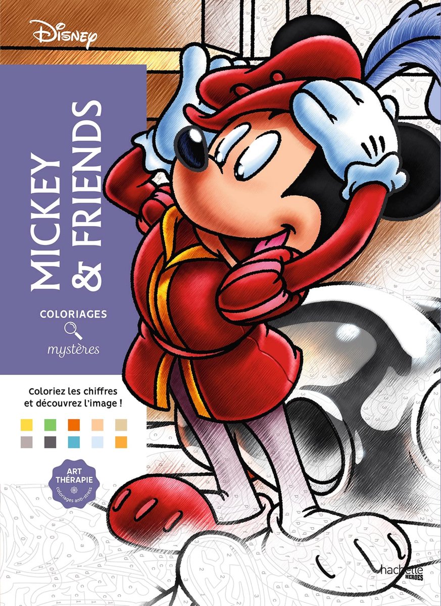 Hachette eroi coloriages mystères disney topolino e amici - hachette - libro da colorare per adulti e bambini da colorare con i numeri
