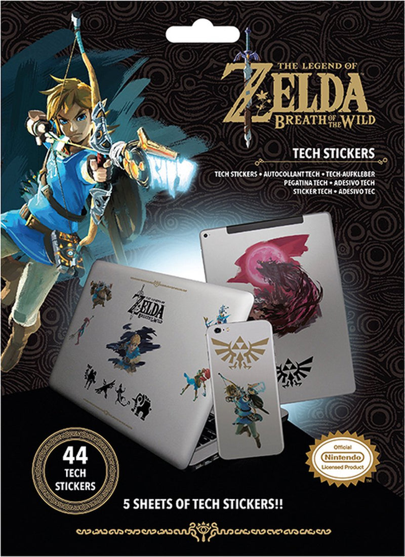 Pyramid international la leyenda de zelda aliento de lo salvaje - paquete de pegatinas tecnológicas