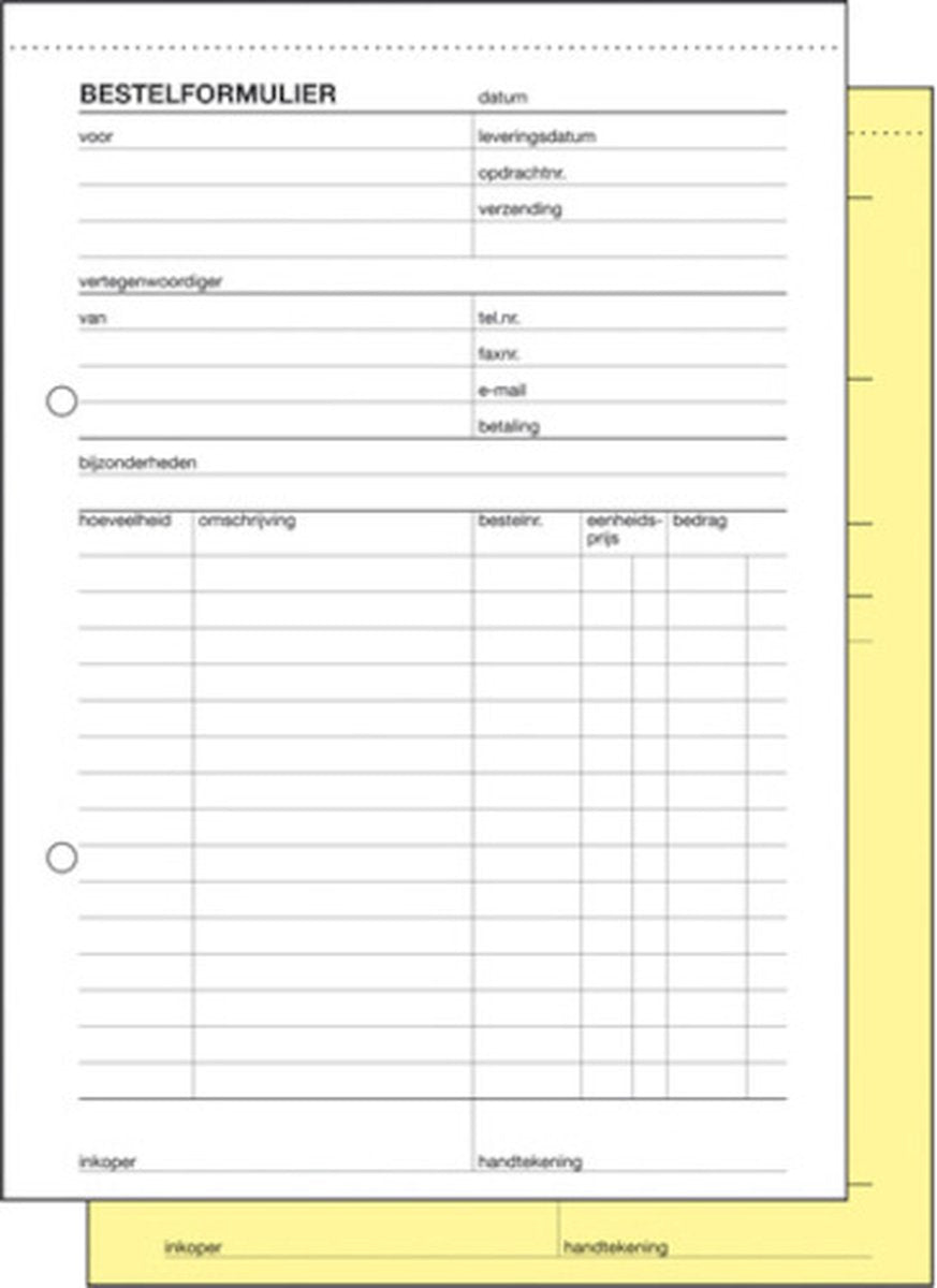 Modulo d'ordine sigel bianco a5 148 mm x 190 mm x 8 mm