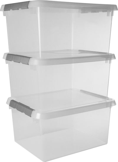 Contenitore Sunware comfort line 36l - set da 3 - 50x40x26 cm - trasparente