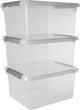 Sunware comfort line opbergbox 36l - set van 3 - 50x40x26 cm - transparant