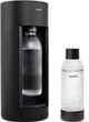 Mysoda glassy black - fabricante de agua con gas de aluminio biocompuesto ecológico - incluye 2 botellas