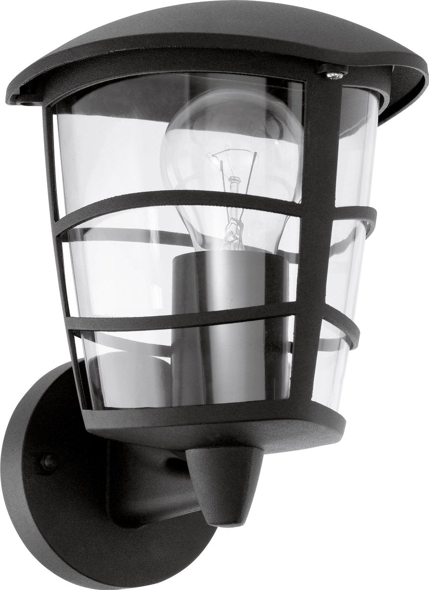 Eglo aloria - illuminazione da esterno - lampada da parete - 1 luce - nero - trasparente