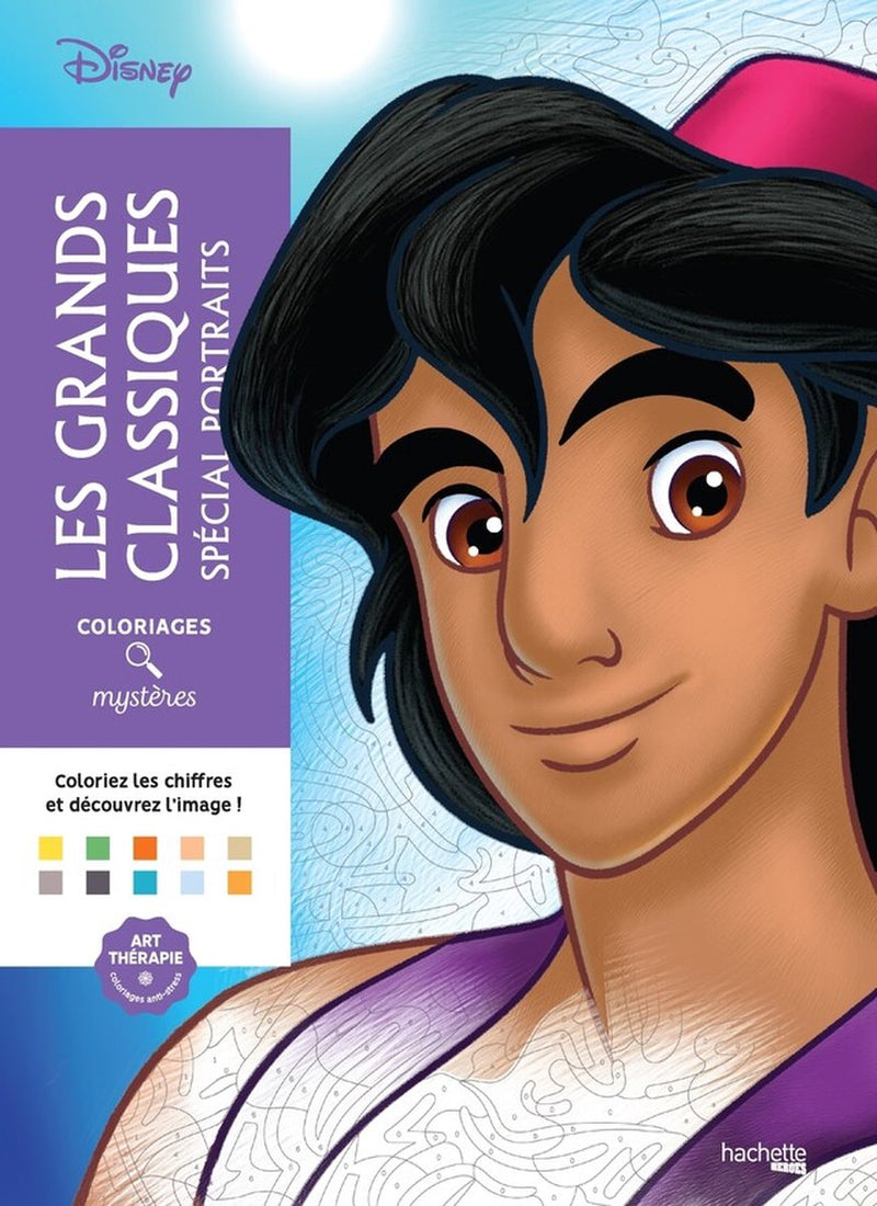 Hachette eroi disney coloriages mystères les grands classiques ritratti speciali - hachette - libro da colorare per adulti da colorare per numero