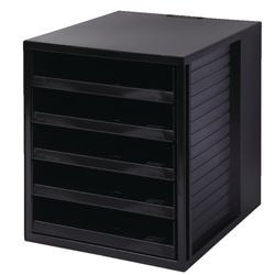 Ladenkastje han 1401-13 kunststof a4 27,5x32x33 zwart 5 open laden