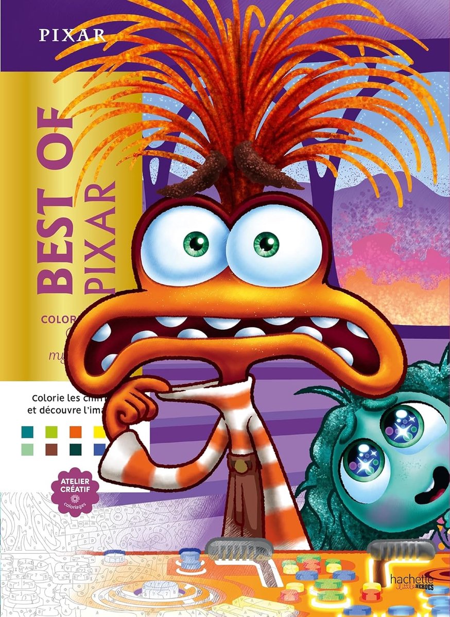 Hachette Heroes Pixar color by number - libro da colorare per adulti e bambini