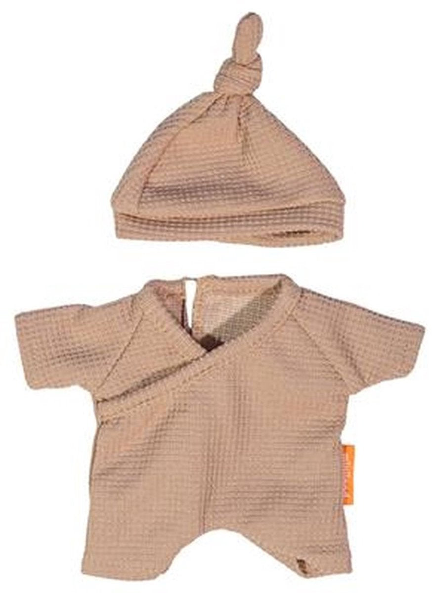 Miniland poppen pyjama met muts - poppenkleding 21cm multicolor.