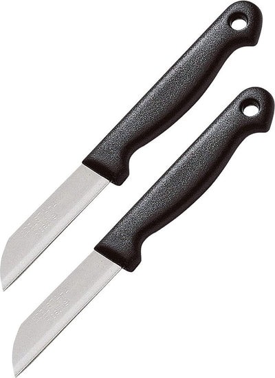 Westmark juego de 2 cuchillos de pelar, con hoja recta, longitud de la hoja: 6,5 cm cada uno, acero inoxidable, plástico, techno, negro plateado, 13512280