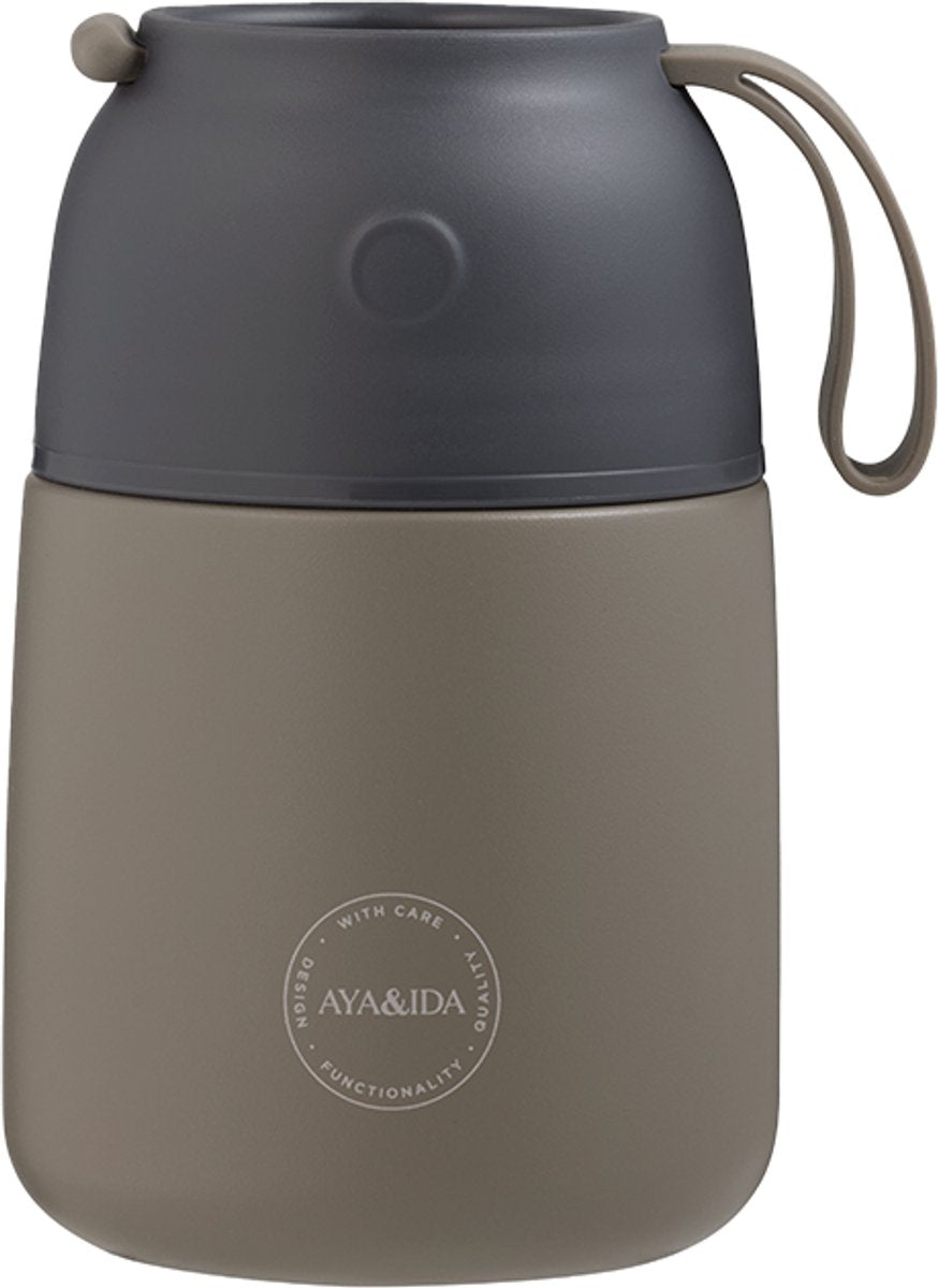 Aya ida aya ida - thermosfles - voedselcontainer - rvs - warmhoud - foodie - 500ml - driftwood