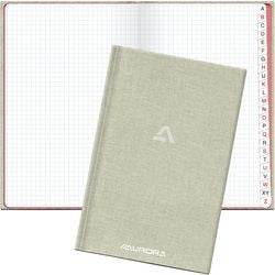 Cuaderno encuadernado bu-ro-class lino 14x22cm cuadros 5x5mm índice a-z