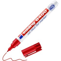 Marcador de CD edding 8400 4-8400 002 ancho 1mm rojo redondo permanente inodoro